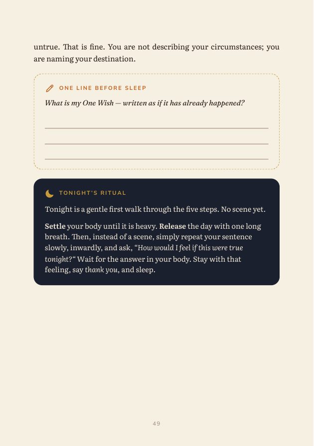 Night 1 journal question and night ritual